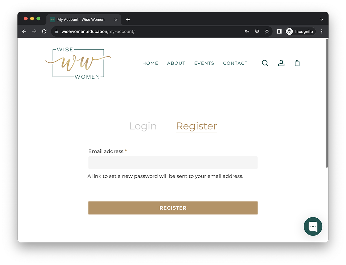 Create a New Account | Register Page